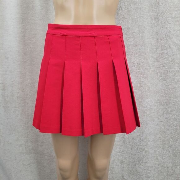 Sunday Best Dresses & Skirts - Sunday Best By Aritzia Red Pleated Mini Skirt